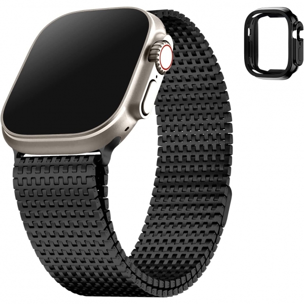 Fullmosa Apple Watch Ultra 2. Nesil Uyumlu elik Kay-Black