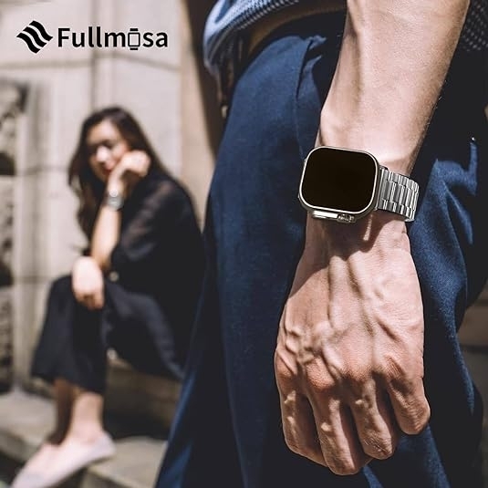 Fullmosa Apple Watch Ultra 2. Nesil ile Uyumlu Kay-Silver