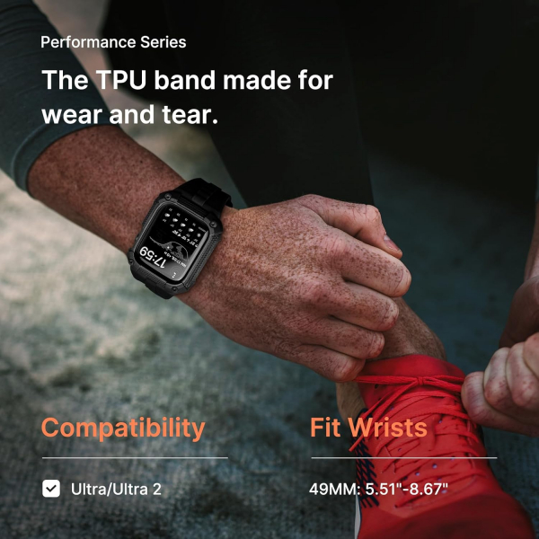Fullmosa Apple Watch Ultra 3/2/1 Silikon Kay -Black