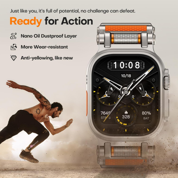 TAURI Apple Watch Ultra 3/2/1 Silikon Kay -Orange