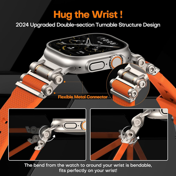 TAURI Apple Watch Ultra 3/2/1 Silikon Kay -Orange