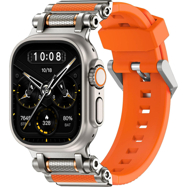 TAURI Apple Watch Ultra 3/2/1 Silikon Kay -Orange