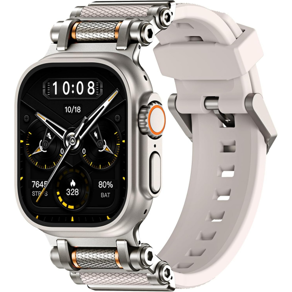 TAURI Apple Watch Ultra 3/2/1 Silikon Kay -Starlight