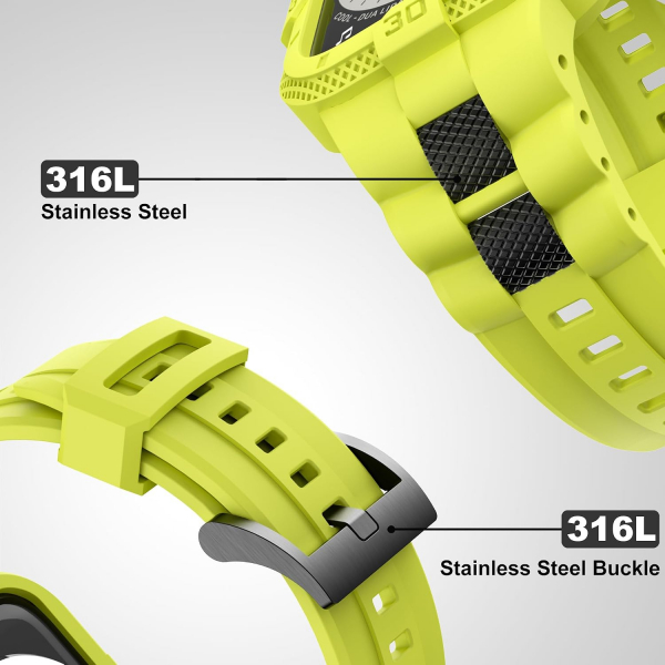GELISHI Apple Watch 7 Koruyucu K�l�f (45mm)-Fluorescent Green