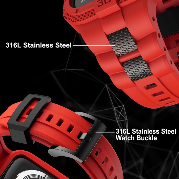GELISHI Apple Watch 9 Kay (45/44/42mm)-Red