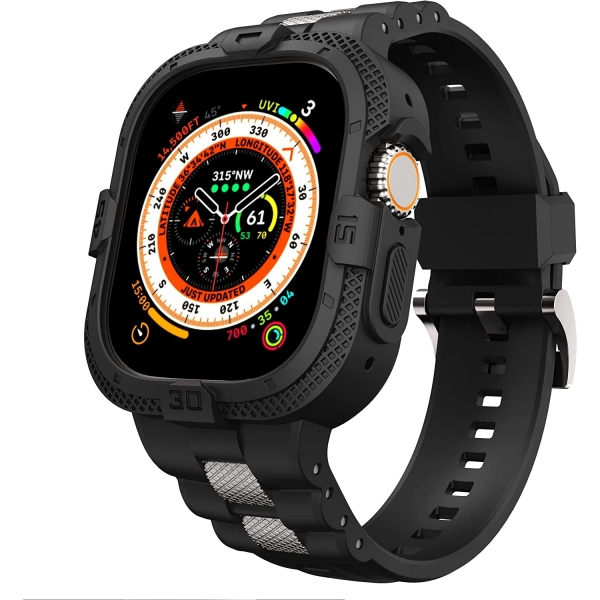 GELISHI Apple Watch Ultra Koruyucu Klf (49mm)-Black