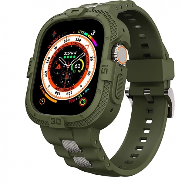 GELISHI Apple Watch Ultra Koruyucu Klf (49mm)-Army Green
