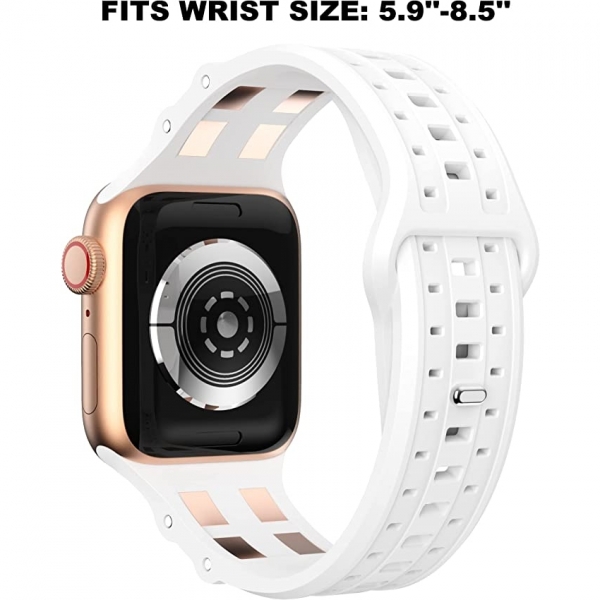 GELISHI Apple Watch Ultra Spor Kay (49/45/44/42mm)-White RG