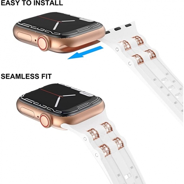 GELISHI Apple Watch Ultra Spor Kay (49/45/44/42mm)-White RG
