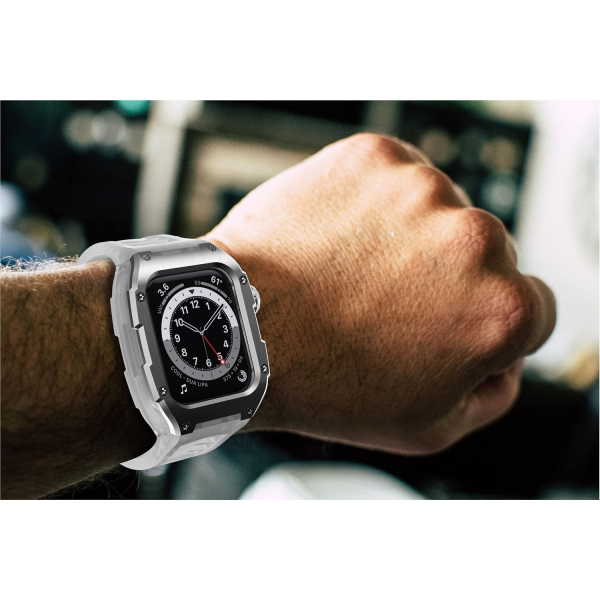 GELISHI Silikon Apple Watch 9/8/7 Kay�� (45mm)-Clear