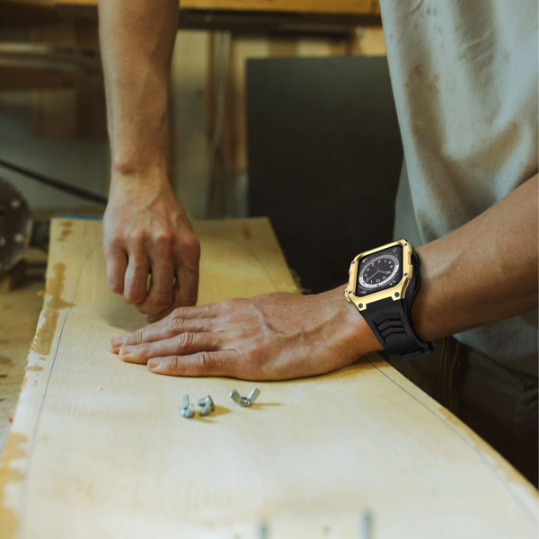 GELISHI Silikon Apple Watch 9/8/7 Kay�� (45mm)-Matte Gold