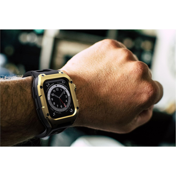 GELISHI Silikon Apple Watch 9/8/7 Kay�� (45mm)-Matte Gold