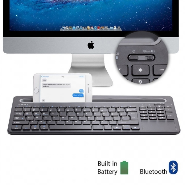 GMYLE Bluetooth Touchpad Klavye (Black)
