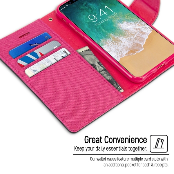 GOOSPERY Apple iPhone X Kanvas Czdan Klf-Pink