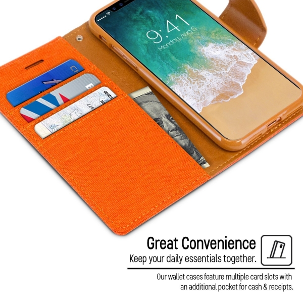GOOSPERY Apple iPhone X Kanvas Czdan Klf-Orange 