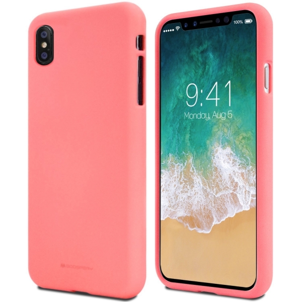 GOOSPERY Apple iPhone X Mat Silikon Klf-Flamingo