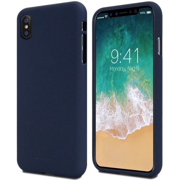 GOOSPERY Apple iPhone X Mat Silikon Klf-Midnight Blue