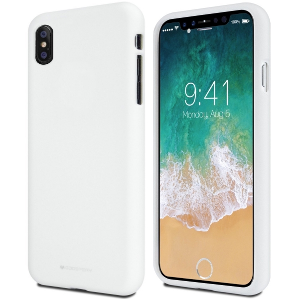 GOOSPERY Apple iPhone X Mat Silikon Klf-White