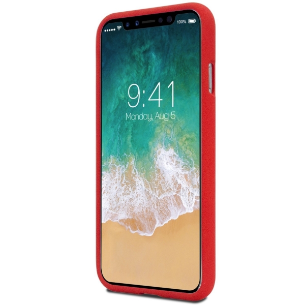 GOOSPERY Apple iPhone X Mat Silikon Klf-Red