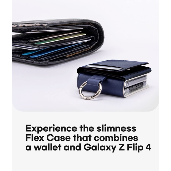 GOOSPERY Flex Serisi Galaxy Z Flip 4 Czdan Klf -Blue
