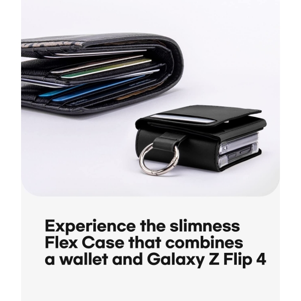 GOOSPERY Flex Serisi Galaxy Z Flip 4 Czdan Klf -Black