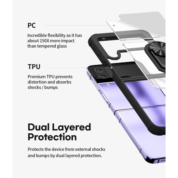 GOOSPERY Holder Bumper Serisi Galaxy Z Flip 4 Klf -Black