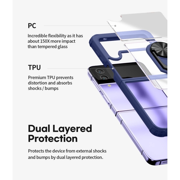 GOOSPERY Holder Bumper Serisi Galaxy Z Flip 4 Klf -Blue