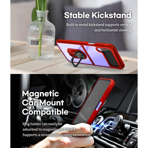 GOOSPERY Holder Bumper Serisi Galaxy Z Flip 4 Klf -Red