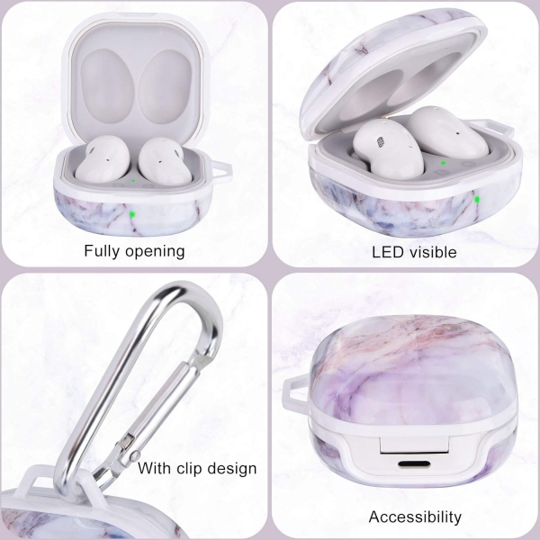 OLEBAND Galaxy Buds FE/Buds2 Pro Klf -Purple Natural Marble 