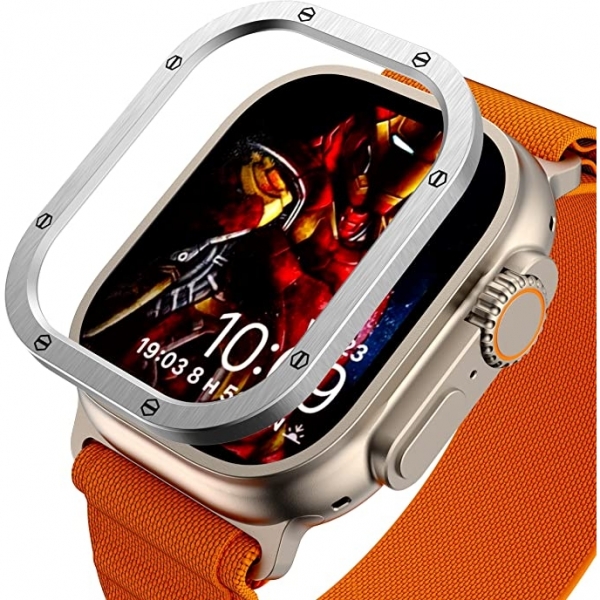 Gelishi Apple Watch Ultra 49mm Bumper Klf-Silver 2