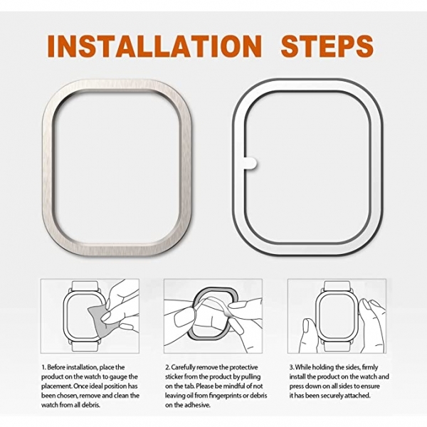 Gelishi Apple Watch Ultra 49mm Bumper Klf-Silver 2