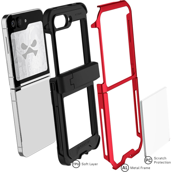 Ghostek Galaxy Z Flip 6 Darbeye Dayankl ATOMIC Klf-Red