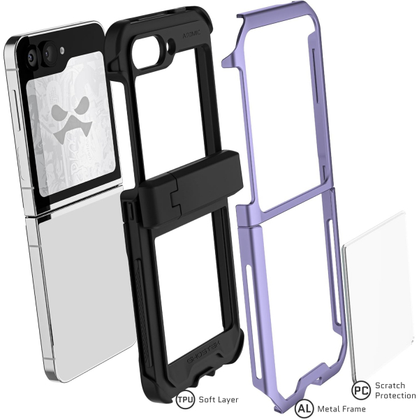 Ghostek Galaxy Z Flip 6 Darbeye Dayankl ATOMIC Klf-Purple