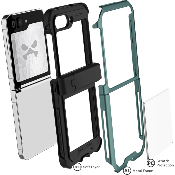 Ghostek Galaxy Z Flip 6 Darbeye Dayankl ATOMIC Klf-Green