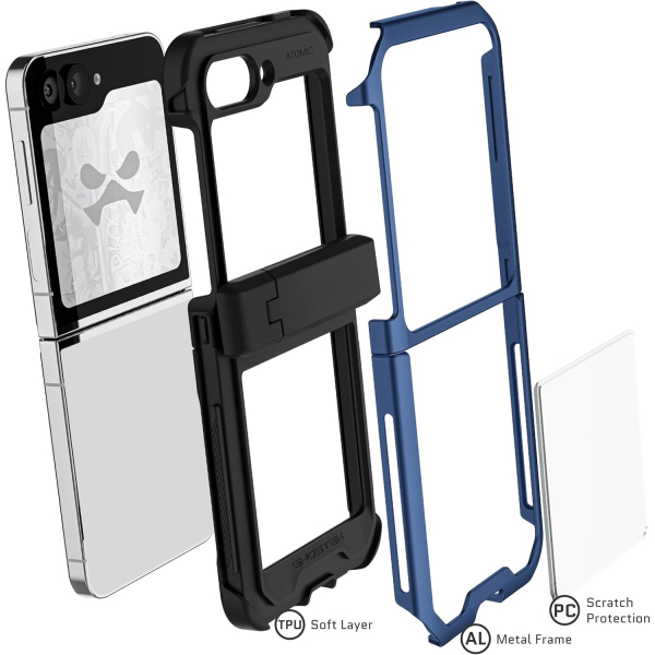 Ghostek Galaxy Z Flip 6 Darbeye Dayankl ATOMIC Klf-Blue