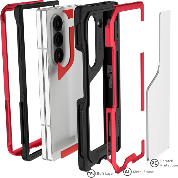 Ghostek ATOMIC  Galaxy Z Fold 6 Darbeye Dayankl Klf-Red