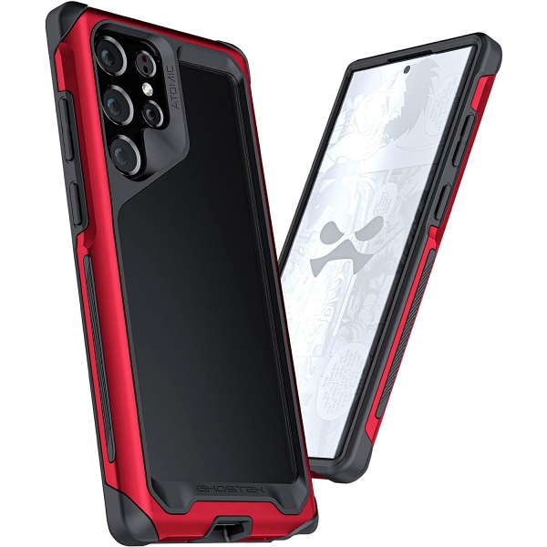 Ghostek ATOMIC Slim Serisi Galaxy S22 Klf (MIL-STD-810G)-Red