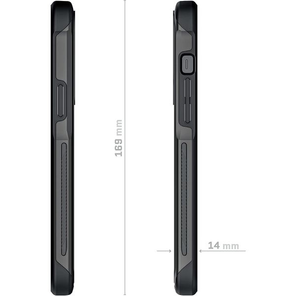 Ghostek Atomic Slim Serisi iPhone 13 Mini Klf (MIL-STD-810G)-Leather Graphite