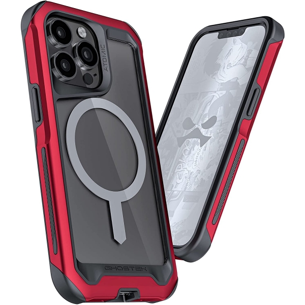 Ghostek Atomic Slim Serisi iPhone 13 Pro Max Kılıf (MIL-STD-810G)-Red