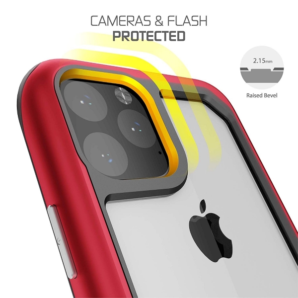 Ghostek Apple iPhone 11 Pro Max Atomic Slim Serisi Klf (MIL-STD-810G)-Red