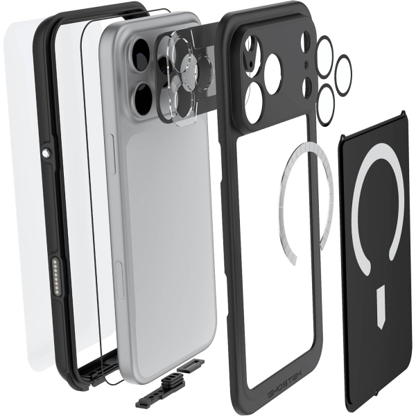 Ghostek Apple iPhone 17 Pro Max Su Geirmez Slim Klf -Black