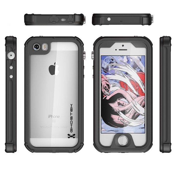 Ghostek Apple iPhone 5/5S/SE Atomic 3 Serisi Su Geirmez Klf-Black