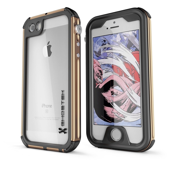 Ghostek Apple iPhone 5/5S/SE Atomic 3 Serisi Su Geirmez Klf-Gold