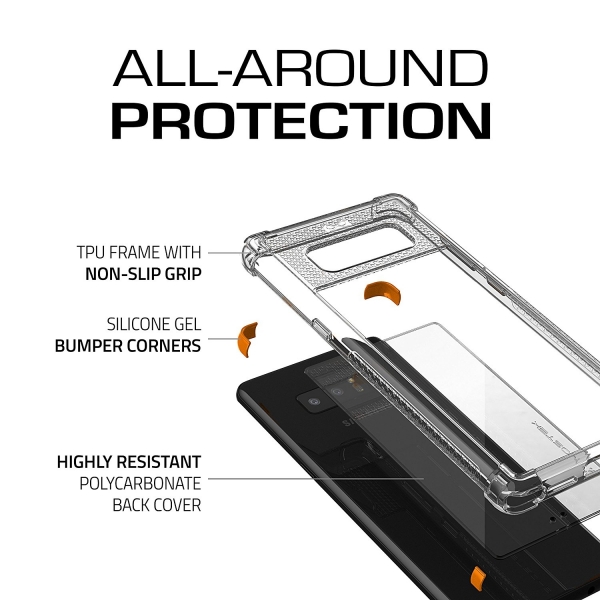 Ghostek Covert 2 Galaxy Note 8 effaf Klf (MIL-STD-810G)-Orange