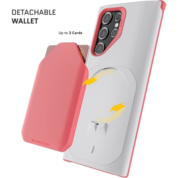 Ghostek EXEC Serisi Galaxy S22 Manyetik Czdan Klf (MIL-STD-810G)-Pink