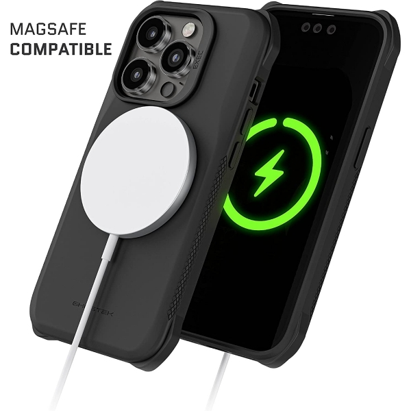 Ghostek EXEC Serisi iPhone 14 Pro Max Manyetik Czdan Klf (MIL-STD-810G)-Grey