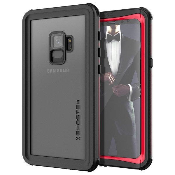 Ghostek Galaxy S9 Nautical Su Geirmez Klf (MIL-STD-810G)-Red