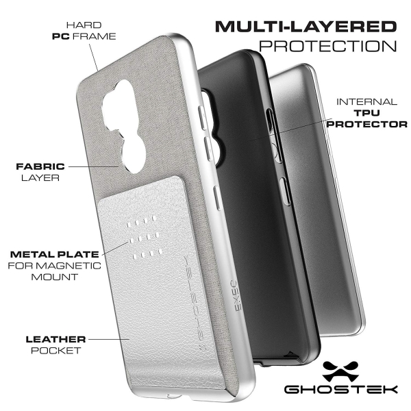 Ghostek LG G7 ThinQ EXEC Kartlkl Klf (MIL-STD-810G)-Pink