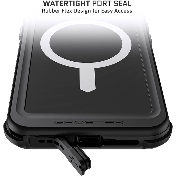 Ghostek Nautical Serisi iPhone 13 Pro Max Su Geirmez Klf (MIL-STD-810G)-Black