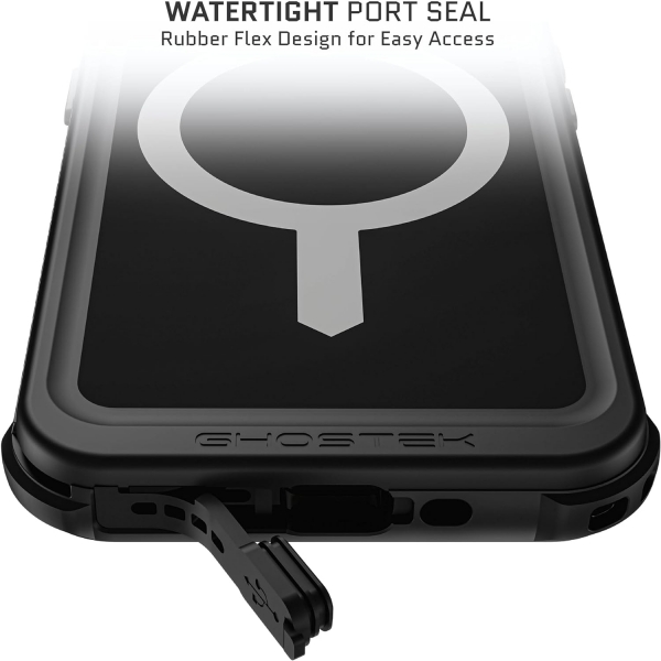 Ghostek Nautical Apple Serisi iPhone 15 Pro Su Geirmez Klf (MIL-STD-810G)-Black